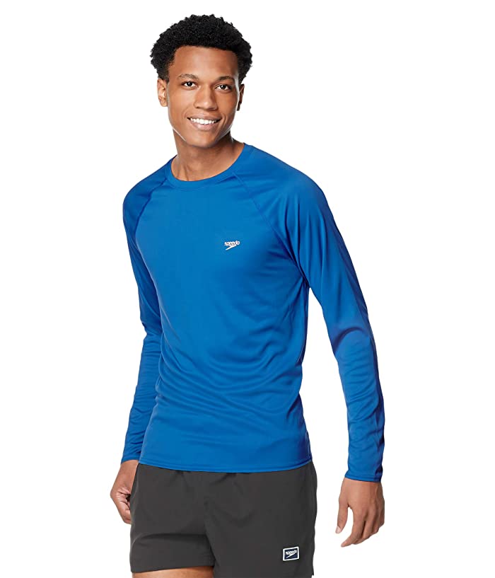Speedo Mens Easy Long Sleeve Swim Shirt Blue Large