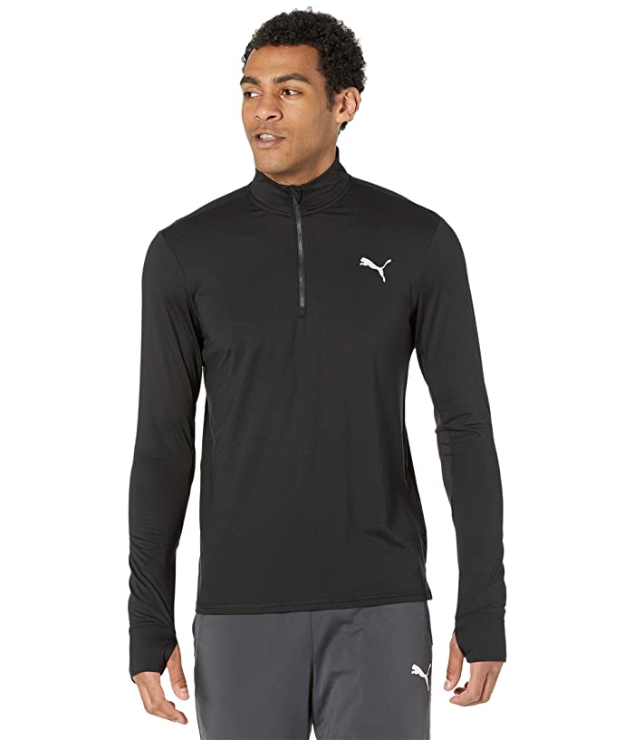Puma Run Favorite Quarter Zip Pullover Sweatshirt Small Black