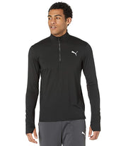 Puma Men's Moisture Wicking Quarter-Zip Running Sweat Shirt XXL 2XL Black