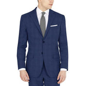 Dkny Mens Modern fit Suit Jacket Blazer 41 R Navy Blue Plaid Stretch