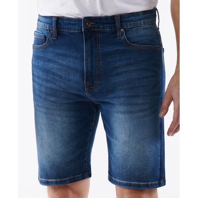 Lazer Mens Slim Fit Comfort 9.5" Shorts Medium Wash Blue 36