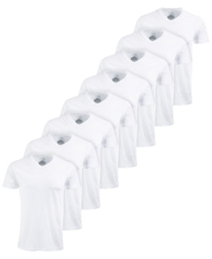 Club Room Mens 8 Pack V Neck T Shirts White XXL