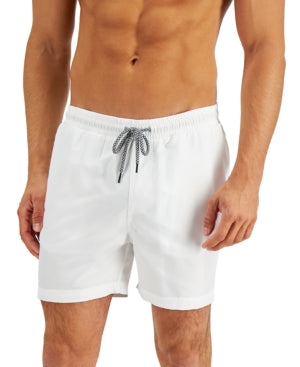 International Concepts Men's Quickdry Swim Trunks White Xl
