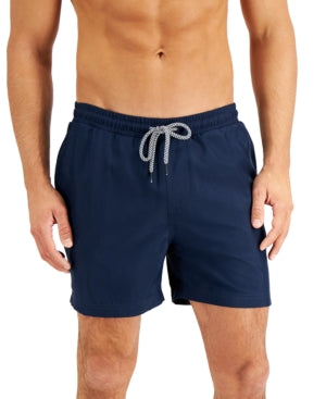 INC International Concepts Men's Regular Fit Quick Dry 5 Swim Trunks Navy Blue