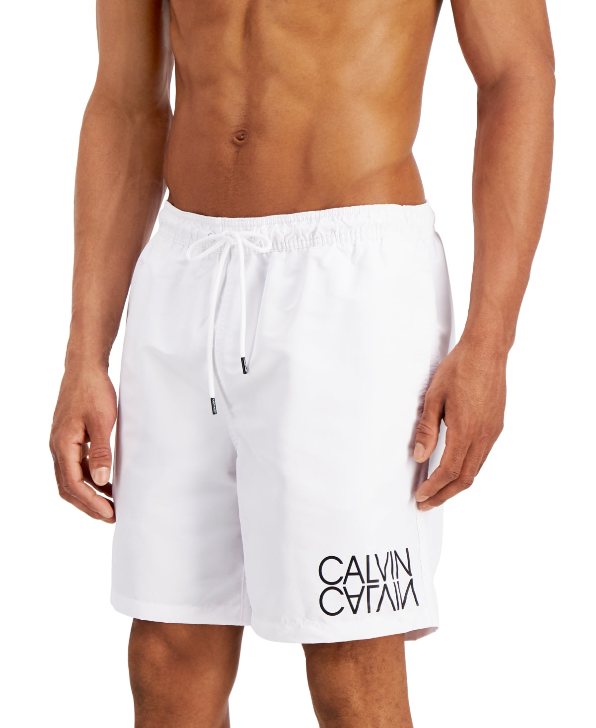Calvin Klein Mens Regular fit Swim Trunks Swimwear XXL White Solid