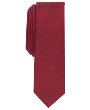 Alfani Mens Regular fit Tie Necktie One Size Burgundy Red Solid