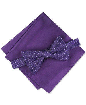 Alfani Mens Regular fit Bow Tie Necktie One Size Purple Roy Geo Dot