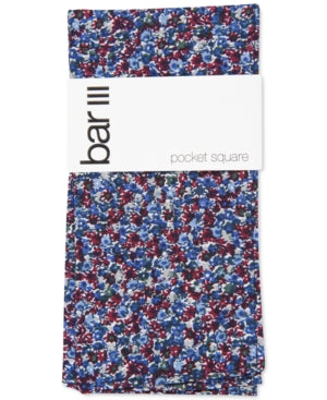 Bar Iii Mens Skinny fit Tie Necktie One Size Burgundy Red Blue Floral