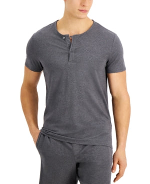 Alfani Men's Quick-Dry Split Neck Pajama XL Charcoal Heather