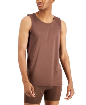 Alfani Mens Air Mesh Sleeveless Tank T Shirt Dark Brown XL