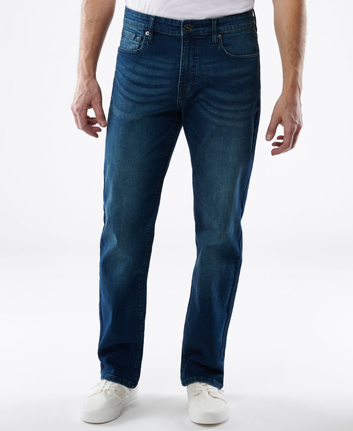 LAZER Men's Straight-Fit Stretch Jean Blue 33 x 30