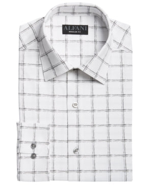 Alfani Men's Regular Fit Dress Shirt White 17-17.5 / 32-33