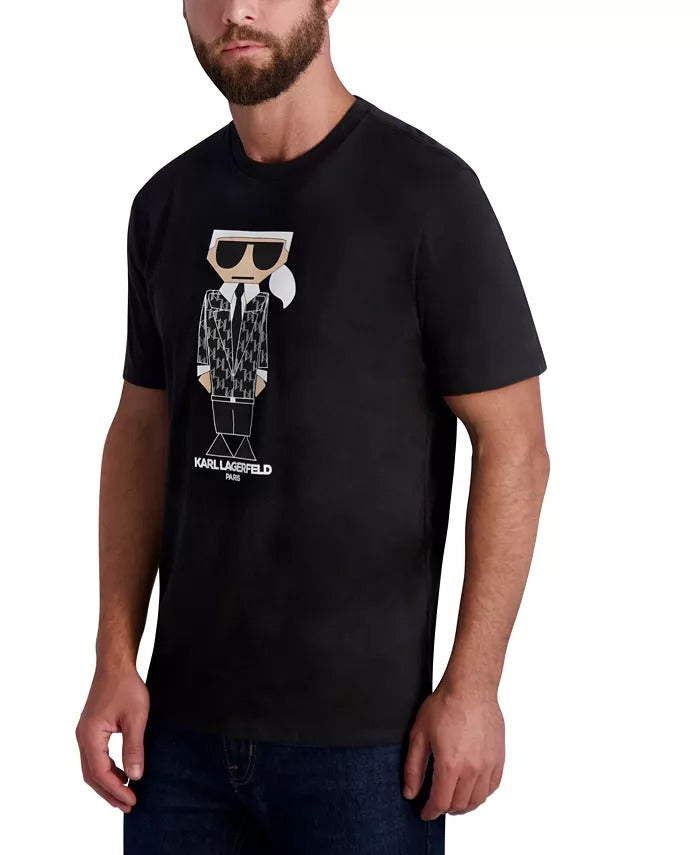 KARL LAGERFELD PARIS Men's Kocktail Karl T Shirt Small Navy Blue