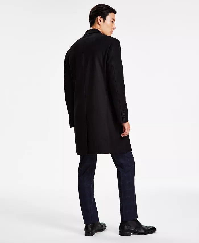Michael Kors Mens Classic fit Overcoat Coat 44 R Black Solid