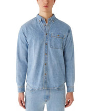 Frank And Oak Men's Clark Relaxed Fit Button-Front Denim Shirt Medium Blue
