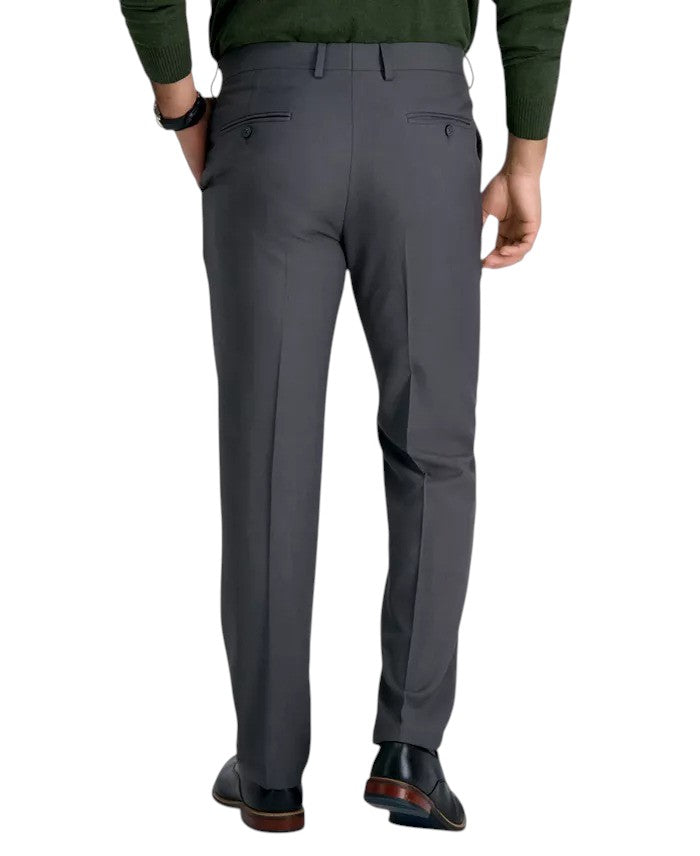 Haggar Mens Slim fit Dress Pants 34 / 30 Mid Gray Solid