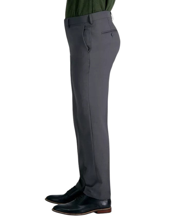 Haggar Mens Slim fit Dress Pants 34 / 30 Mid Gray Solid
