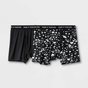 Pair of Thieves Mens Polka Dot 2 Pack Boxer Briefs Black/White Dots XL