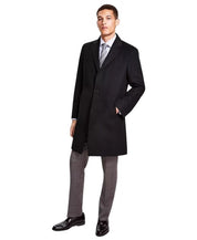 Kenneth Cole Mens Classic Fit Chesterfield Overcoat Coat 44 R Black Solid