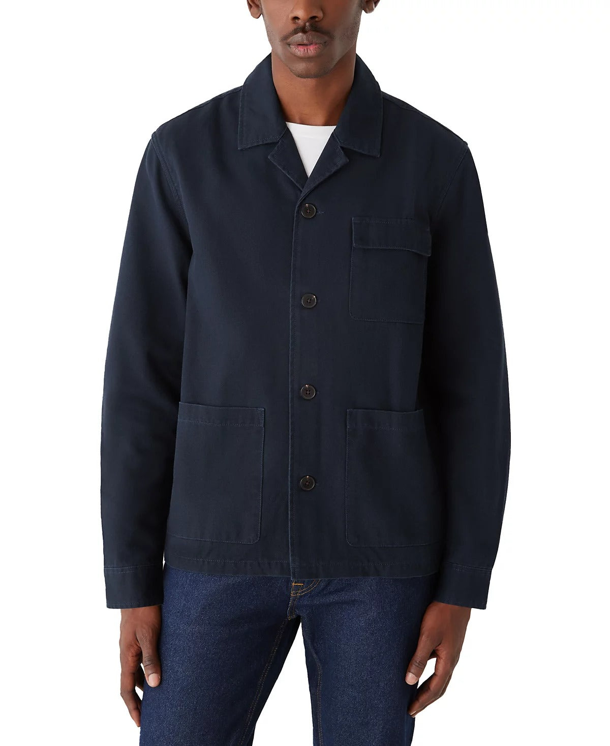 Frank And Oak Men's Relaxed-Fit Chore Shirt Jacket Medium Navy Blue Shacket