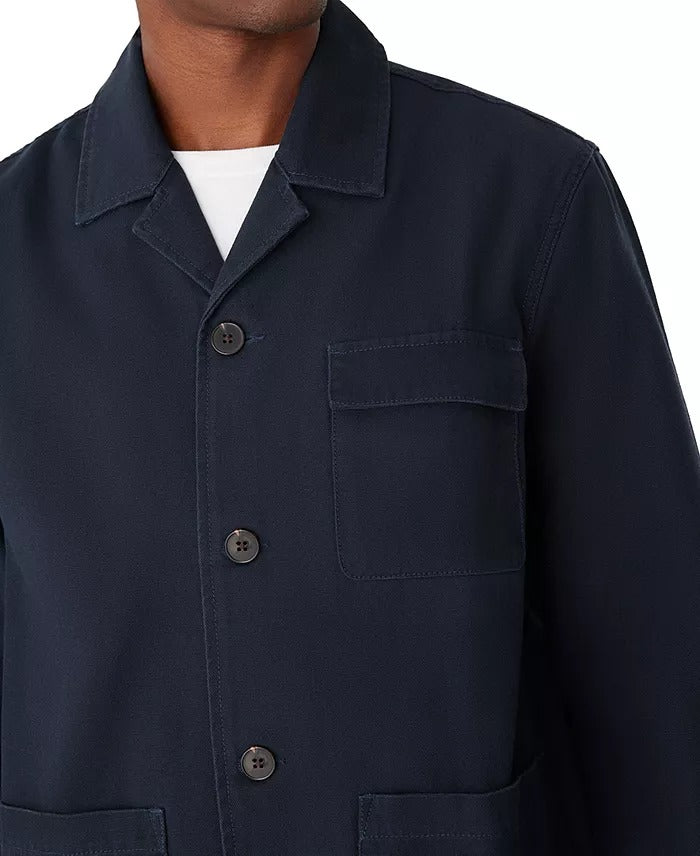 Frank And Oak Men's Relaxed-Fit Chore Shirt Jacket Medium Navy Blue Shacket