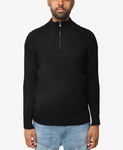 X Ray Mens Quarter Zip Pullover Sweater Black 2XL