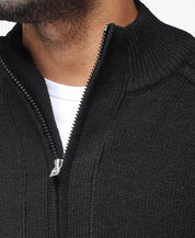 X Ray Mens Quarter Zip Pullover Sweater Black 2XL