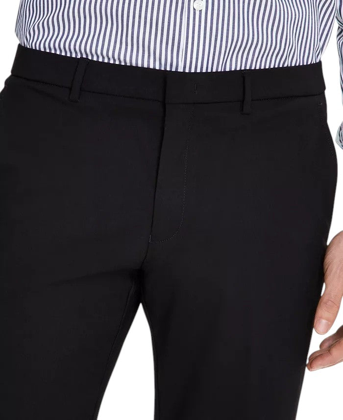 Tommy Hilfiger Mens Modern fit Dress Pants 33 / 32 Black Solid Stretch