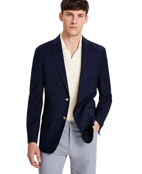 Tommy Hilfiger Mens Modern fit Sport Coat Blazer 48 R Navy Blue Solid Stretch
