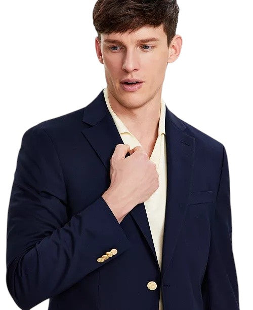 Tommy Hilfiger Mens Modern fit Sport Coat Blazer 48 R Navy Blue Solid Stretch