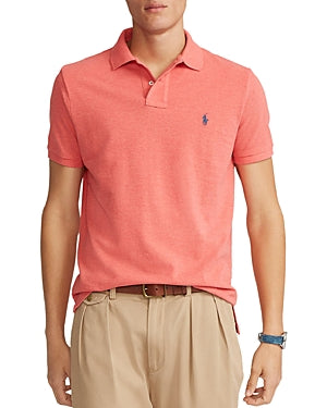 Polo Ralph Lauren Men's Cotton Custom Slim Fit Mesh Polo Shirt Heather Pink XS