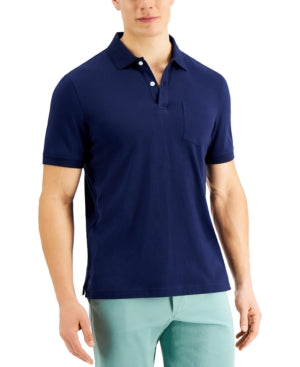 Club Room Mens Jersey Polo Shirt Navy Blue Small