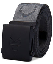 Calvin Klein Men's Logo Print Casual Web Belt Black Medium