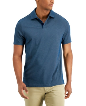 Tasso Elba Mens Short Sleeve Polo Shirt Evening Tide Blue  2XL