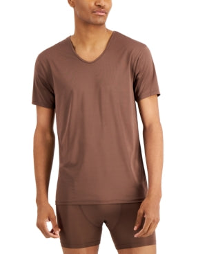 Alfani Mens Air Mesh V-Neck T-Shirt Dark Brown XL