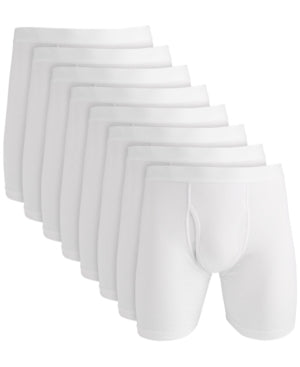 Club Room Men's  8 Pack Underwear Boxer Briefs White XL