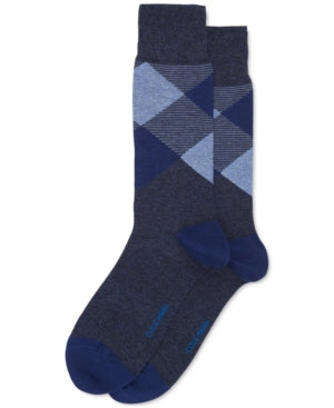 Cole Haan Blue Geo Pattern Dress Socks 7 - 12