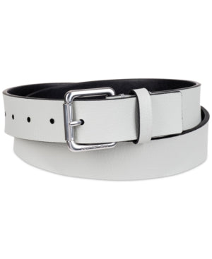 Calvin Klein Mens Ck Jeans Roller Bar Buckle Belt Black Light Grey Medium