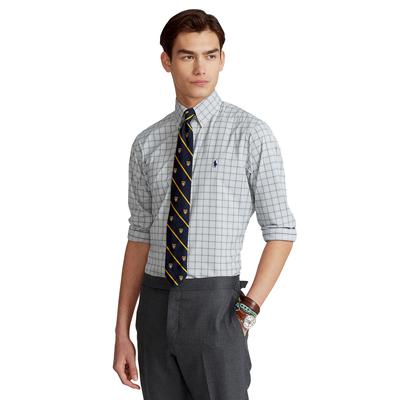 Polo Ralph Lauren Men's Classic Fit Checked Button Down Shirt Grey Medium