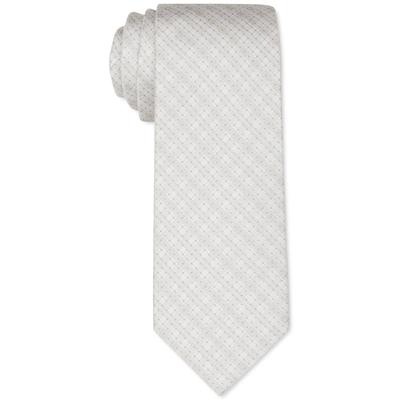 Calvin Klein Men's Banded Dot Grid Slim Tie  Beige Necktie