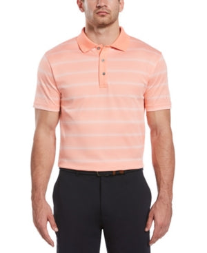 PGA TOUR Men's Big & Tall Gradient Stripe Short Sleeve Polo Shirt Orange 3XL