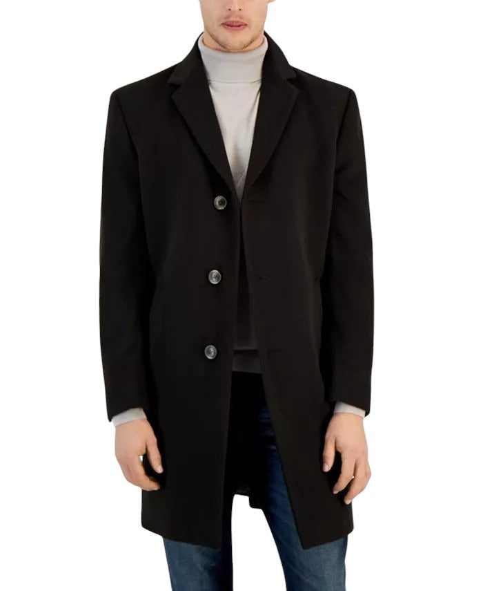 Nautica Men's Classic-Fit Camber Wool Overcoat Coat 40 R Espresso Brown