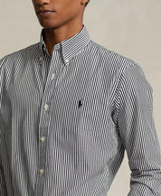 Polo Ralph Lauren Men Classic-Fit Striped Stretch Poplin Dress Shirt Large Black
