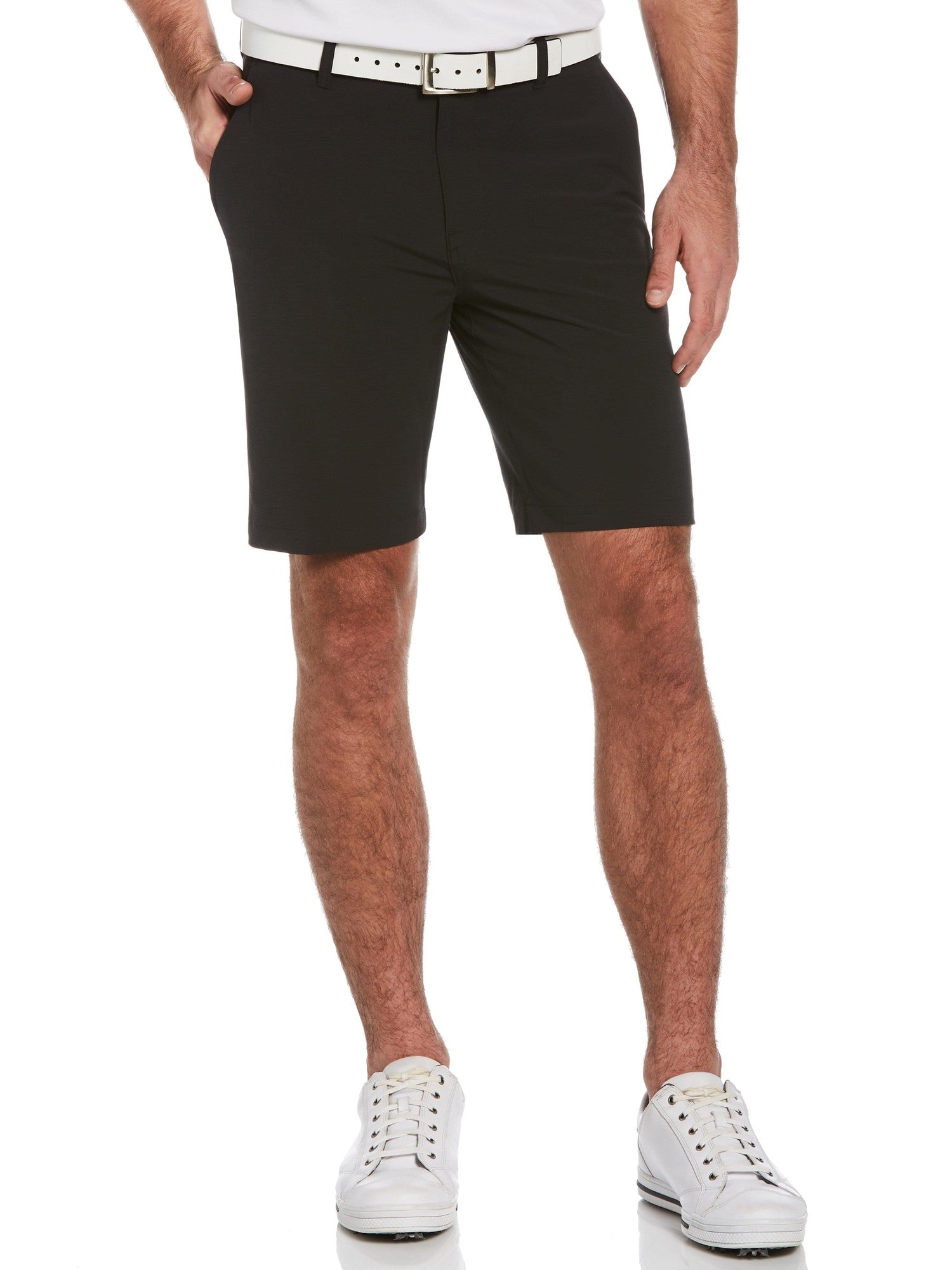 PGA TOUR Mens Regular fit Golf shorts 30 Black Solid Stretch