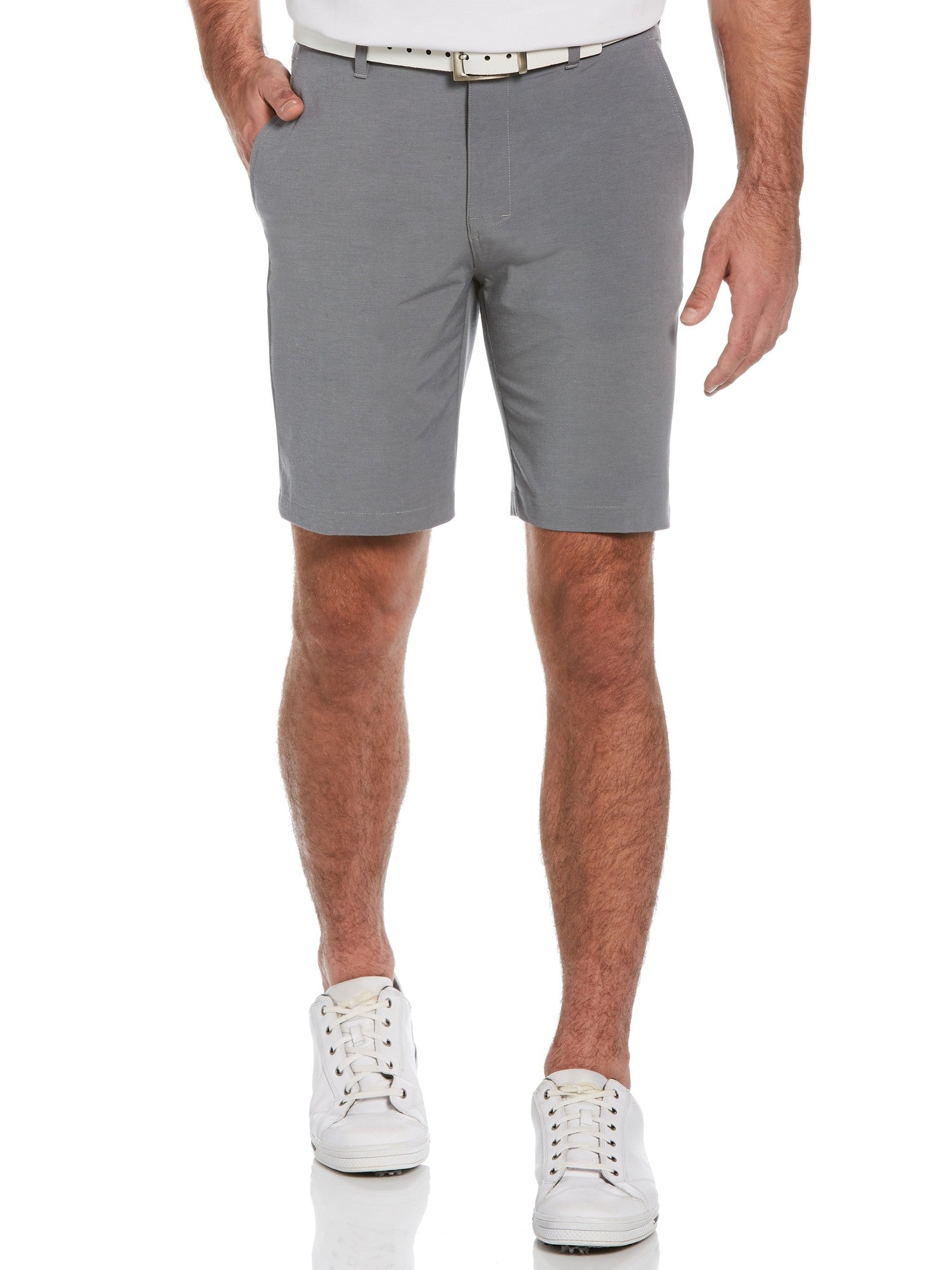 PGA TOUR Mens Regular fit Golf Shorts 30 / 9 Grey Striped Stretch