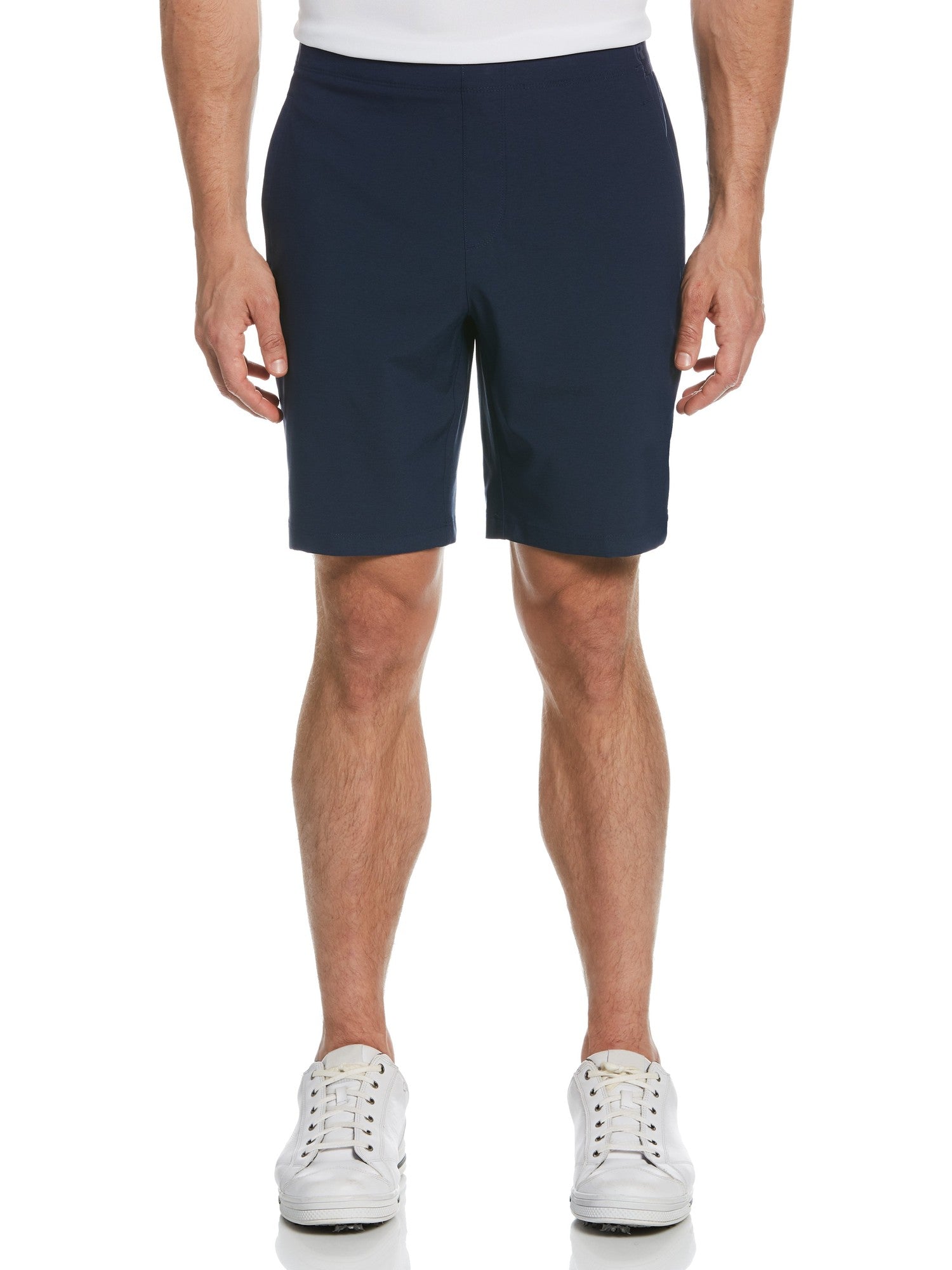 PGA Tour Men's Golf Exposed Elastic Waistband Dobby Shorts Navy Blue XL
