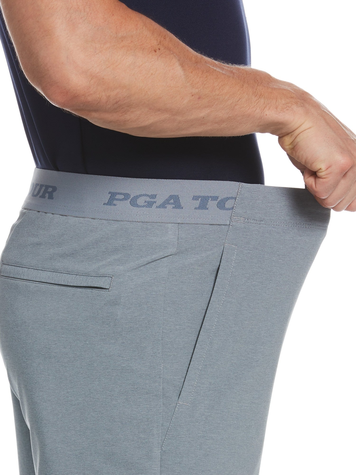 Pga Tour Men's Textured Dobby Performance Golf Shorts Grey Tradewinds Small