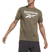 Reebok Men's Graphic Logo Short Sleeve T-Shirt Army Green Small