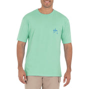 Guy Harvey Mens Sunset Sailfish Logo Short Sleeve T Shirt Beach Glass Medium