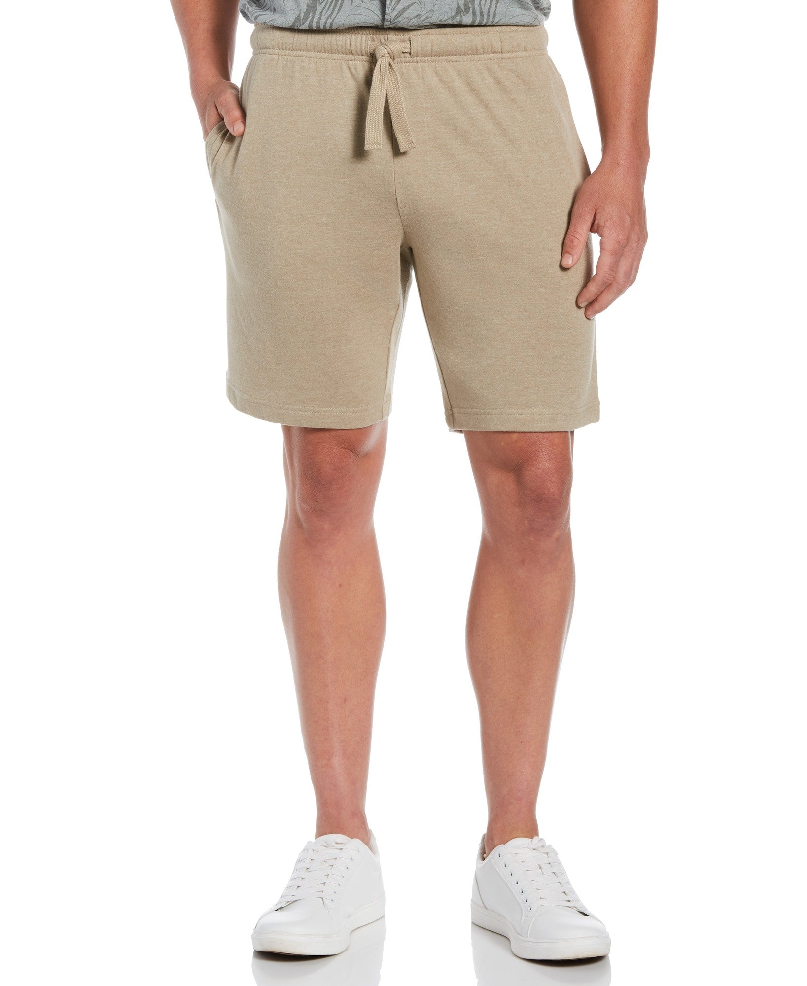 Cubavera Mens Drawstring Knit Shorts Beige Medium
